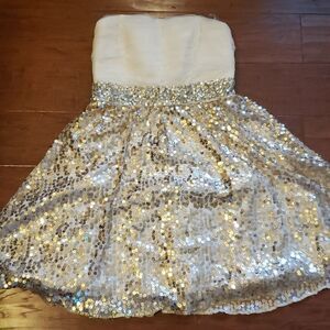 𝅺My Michelle Sz 3 Prom Formal Dress Strapless Fancy Party Sequin Ladies Teen Jr